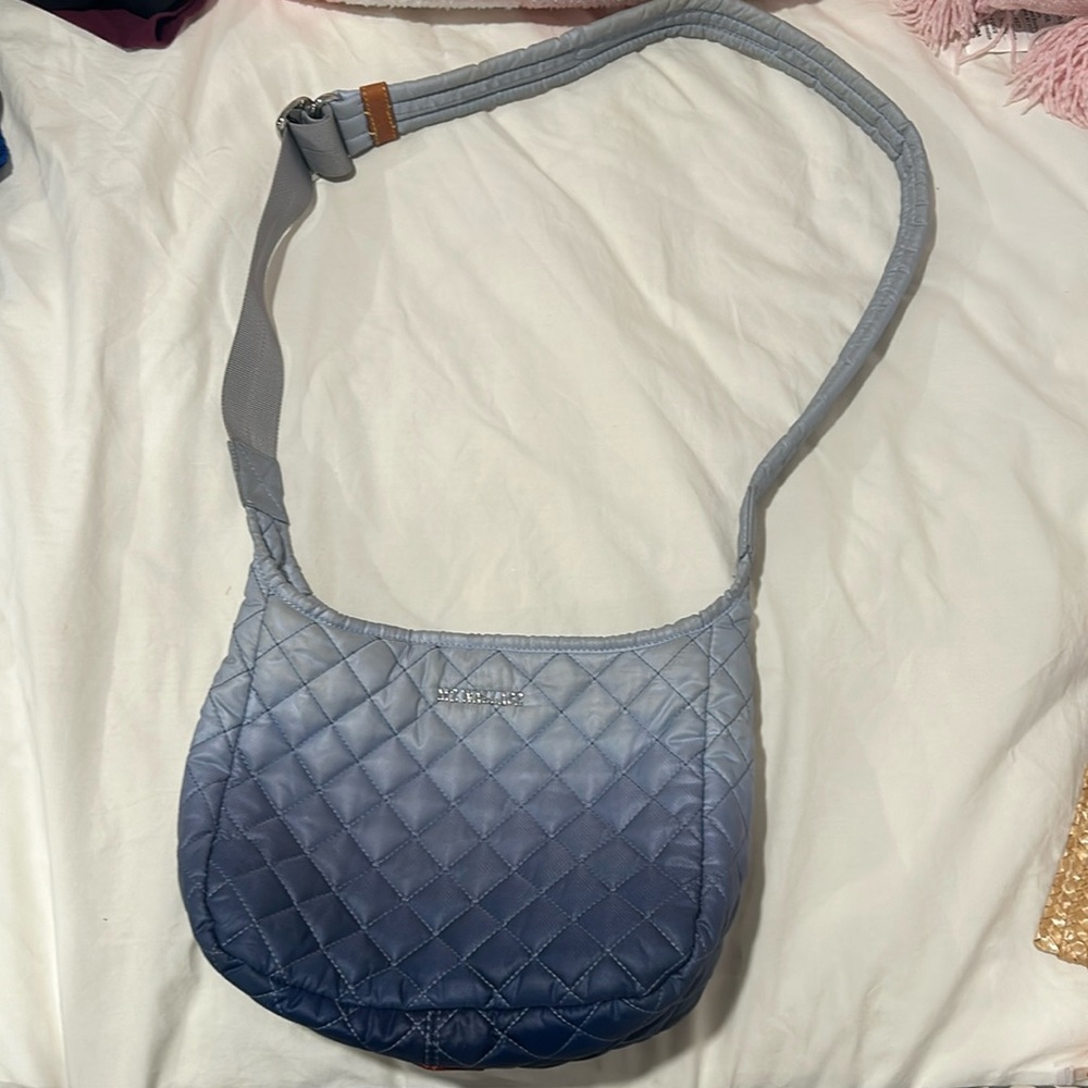 MZ Wallace Quilted Ombre Crossbody Bag in Light to Dark Blue